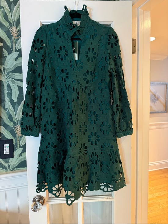 Tuckernuck Dresses & Skirts - Dark Green Eyelet Floral A-Line Dress NWT Size S